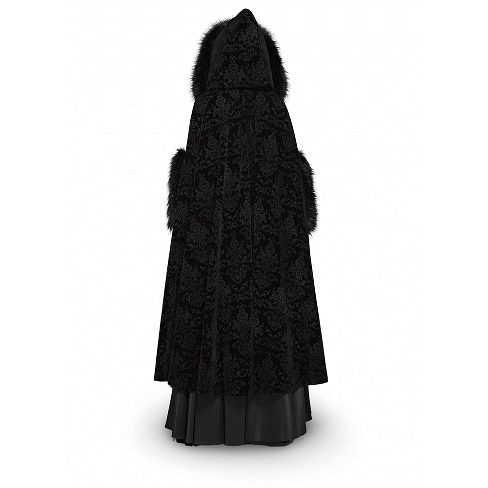 Lux Velvet Hooded Gothic Cloak Full-length for Ladies