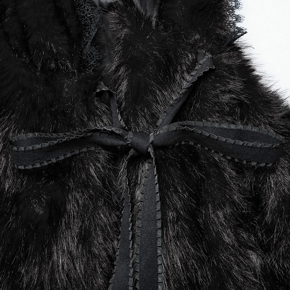 Luxurious Gothic Asymmetrical Fur Cloak for Women