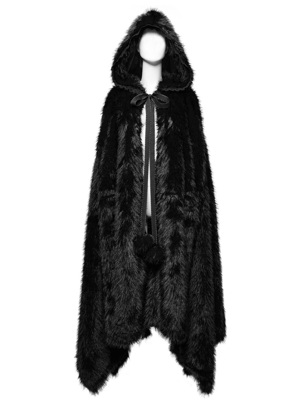 Luxurious Gothic Asymmetrical Fur Cloak for Women