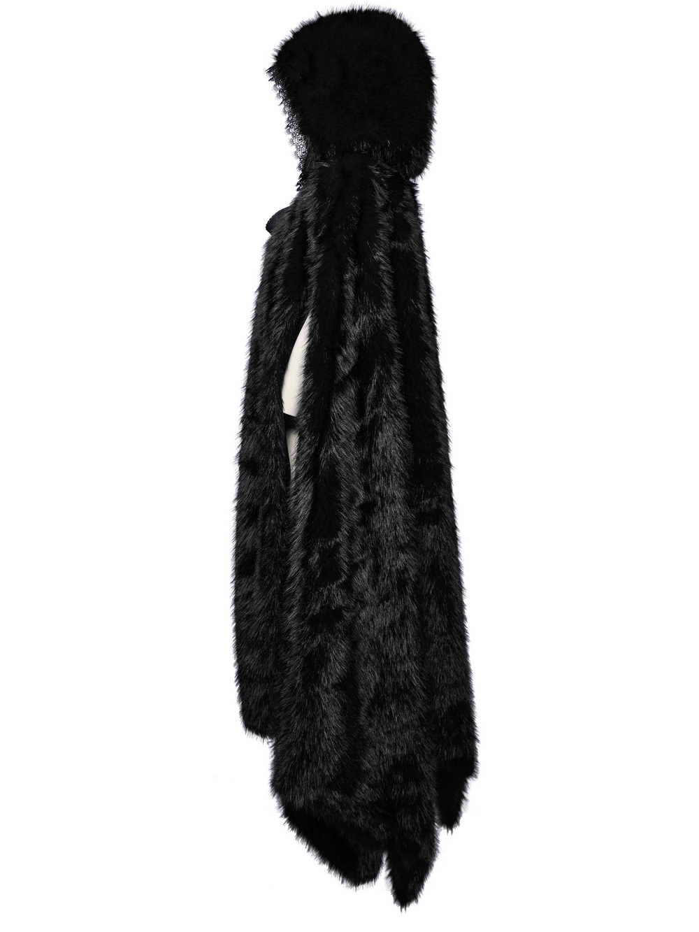 Luxurious Gothic Asymmetrical Fur Cloak for Women