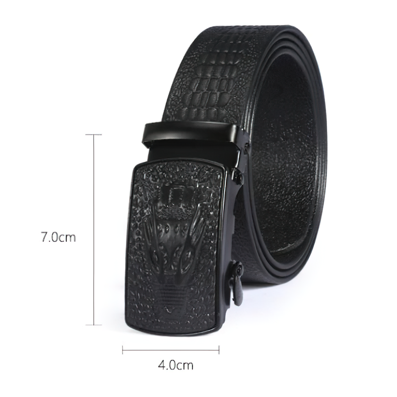 Luxury Belt Men's leather with crocodile pattern / Rock Style Belt With Automatic Buckle - HARD'N'HEAVY