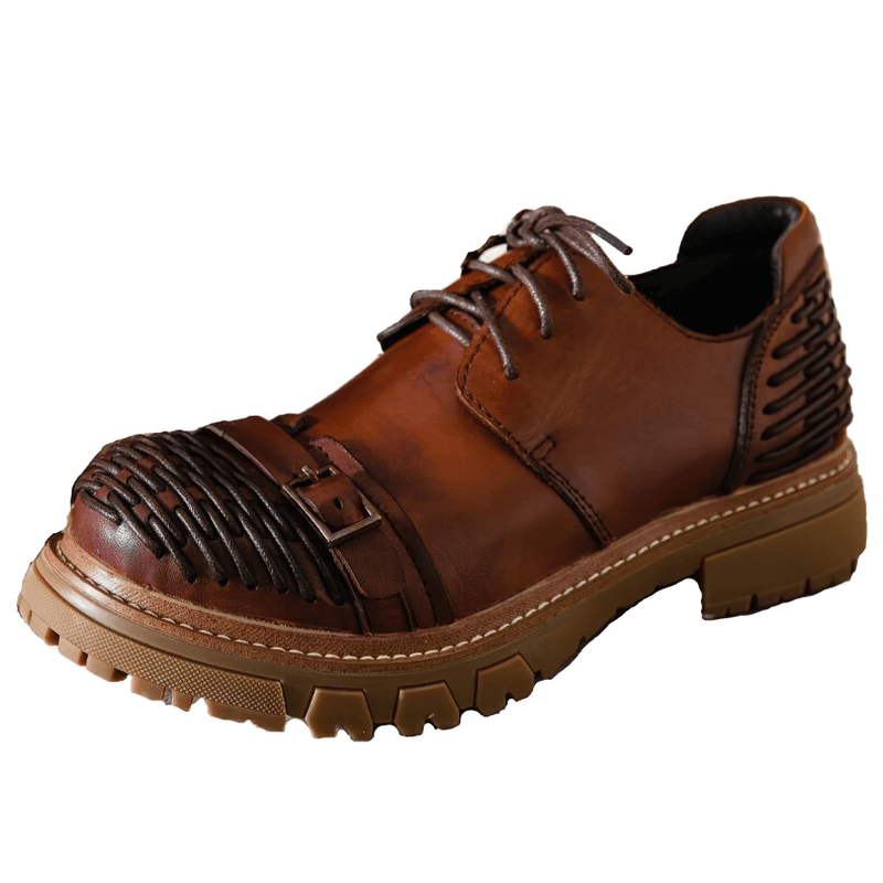 Luxury Men's Genuine Leather Work Boots / Casual Lace-up Platform Shoes / Fashion Driving Shoes Luxury Men's Genuine Leather Work Boots / Casual Lace-up Platform Shoes / Fashion Driving Shoes