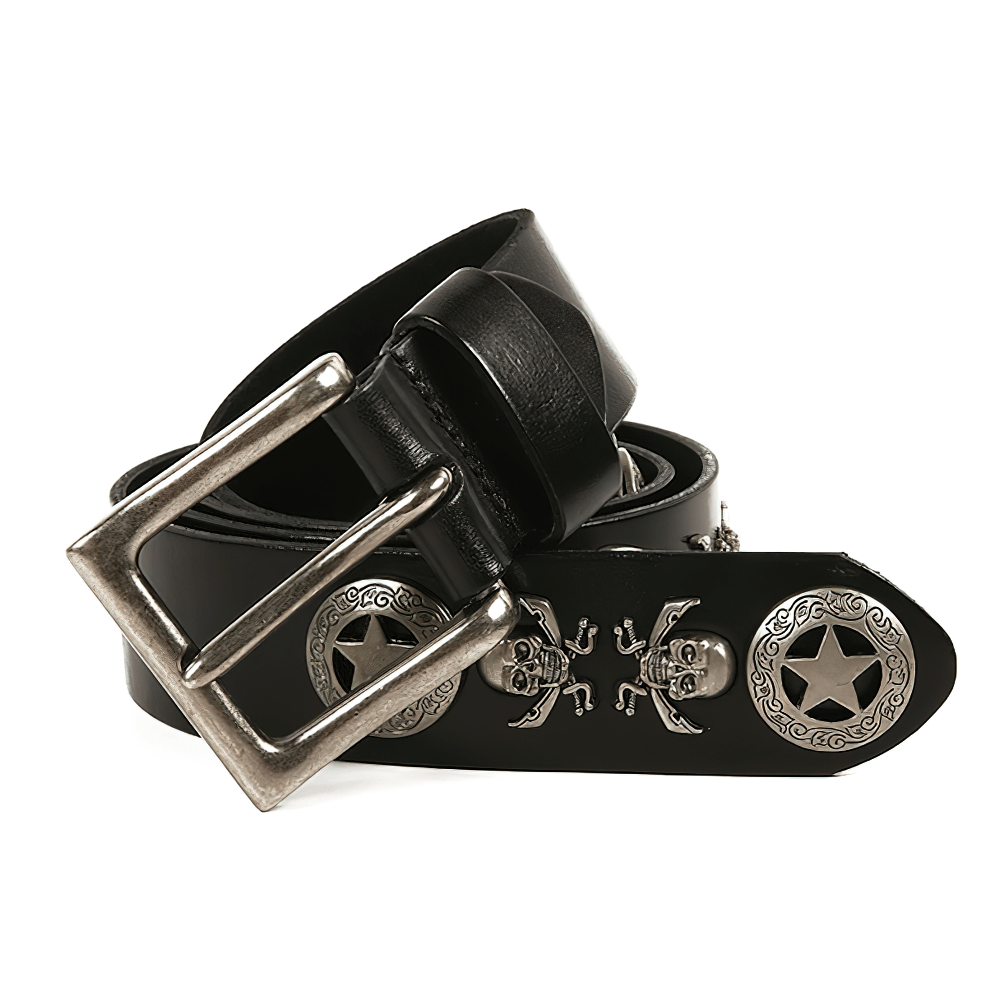 Luxury Men's and Women's Belt with Skulls / Punk Style Accessories - HARD'N'HEAVY