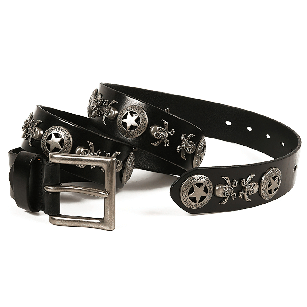 Luxury Men's and Women's Belt with Skulls / Punk Style Accessories - HARD'N'HEAVY