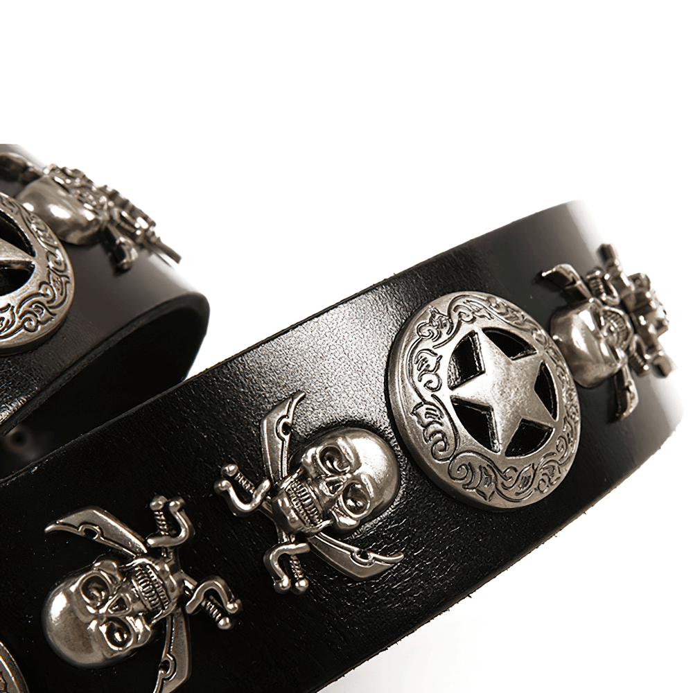 Luxury Men's and Women's Belt with Skulls / Punk Style Accessories - HARD'N'HEAVY