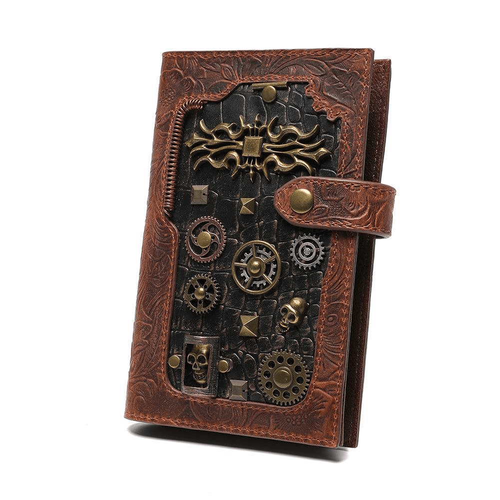 Luxury Skull Decorative Cowhide Women's Wallet / Vintage Zipper Clutch Bag - HARD'N'HEAVY