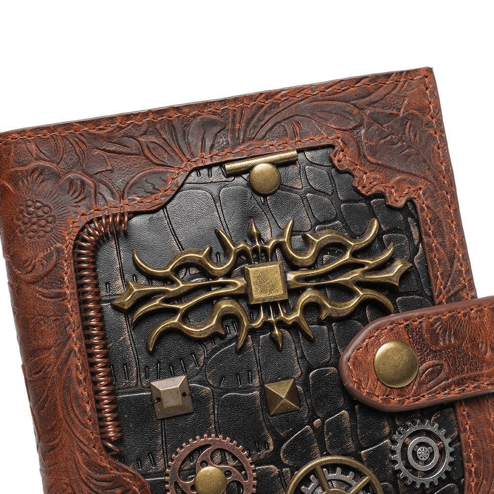 Luxury Skull Decorative Cowhide Women's Wallet / Vintage Zipper Clutch Bag - HARD'N'HEAVY