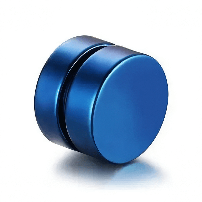 Shiny blue magnetic stud earring, perfect for stylish accessories, ideal for both men and women.
