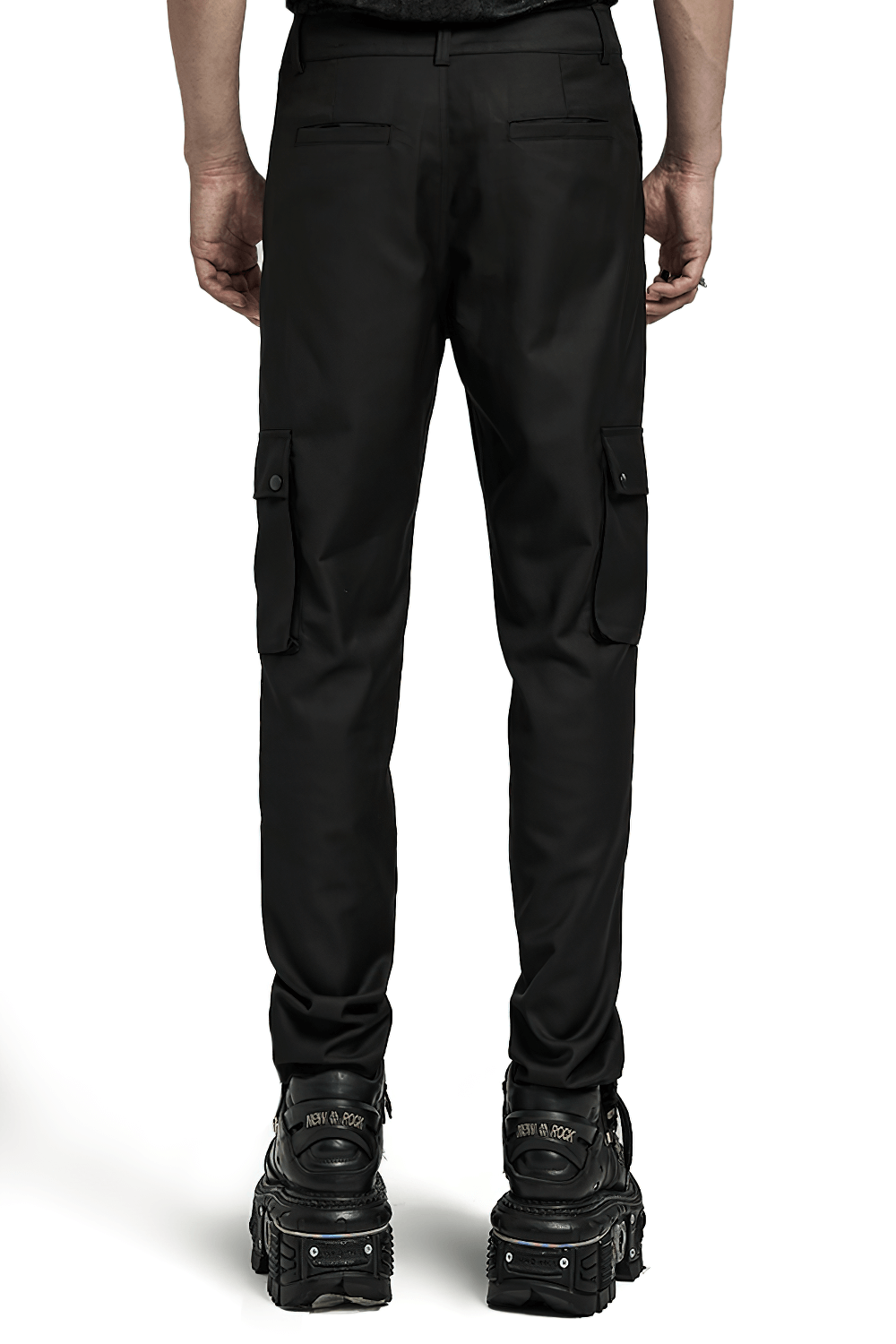 Male Chic Minimalist Cargo Trousers with Side Pockets