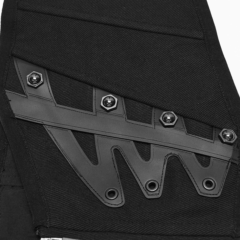 Male Corset Waist Belt with Studs and Back Lacing black gothic waist trainer with edgy studded details