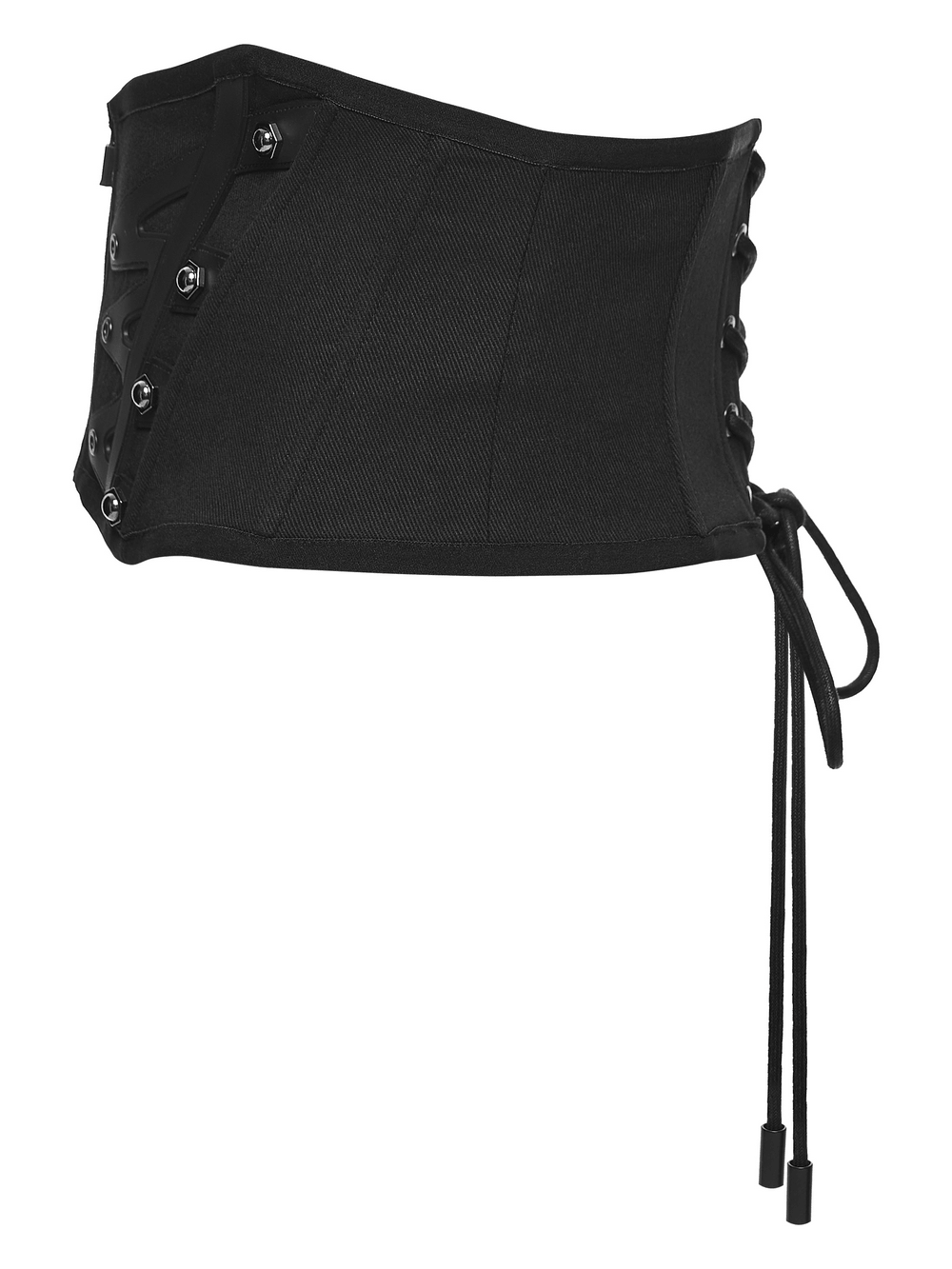 Male Corset Waist Belt with Studs and Back Lacing, black waist cincher with lace-up back and studded side detail
