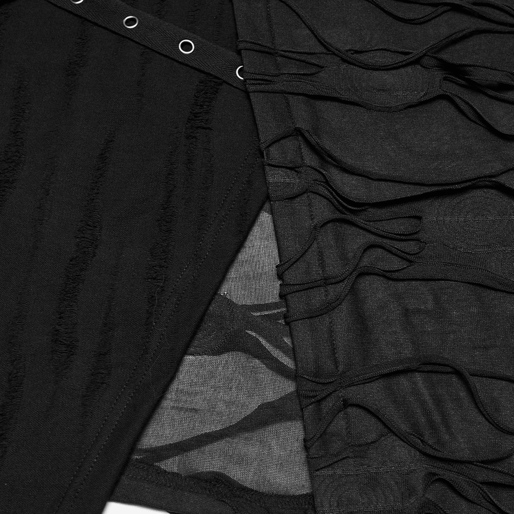 Male Distressed Hooded Gothic Asymmetrical Sleeveless Top
