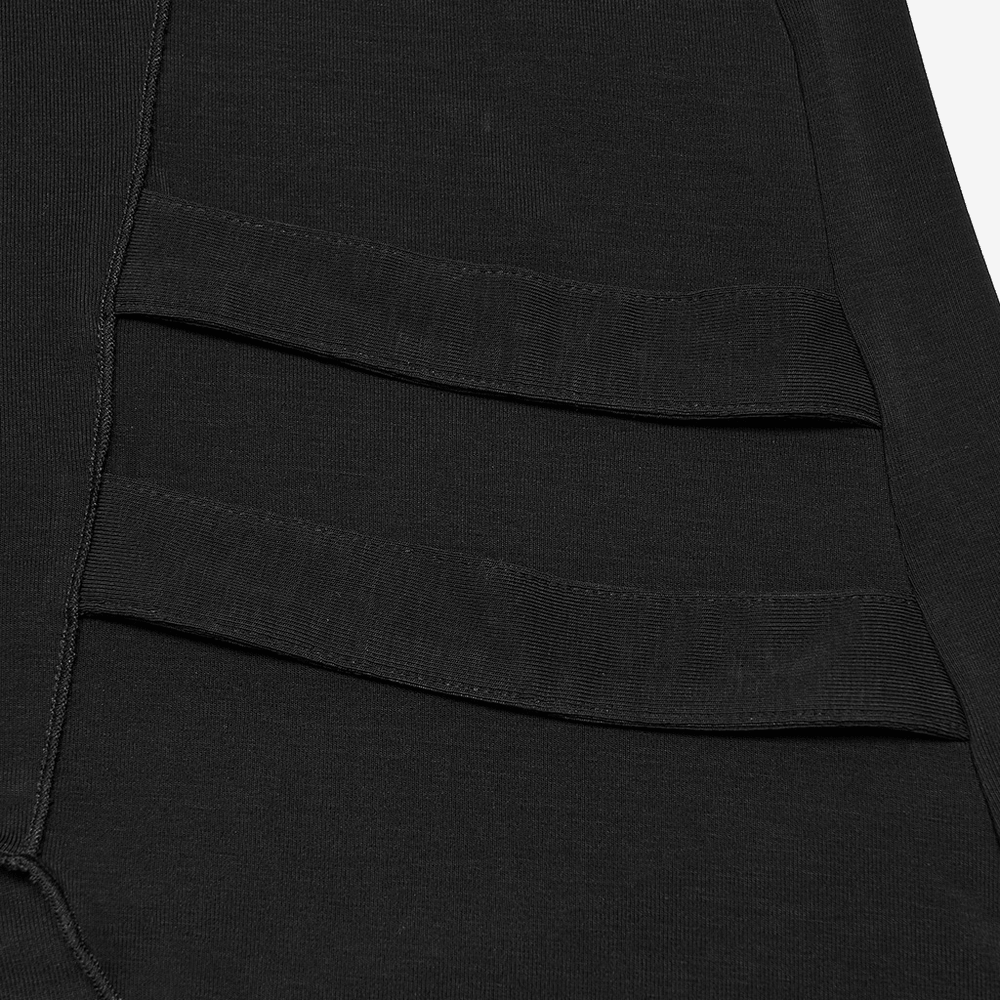 Male Gothic Asymmetric Turtleneck Top with Split Hem