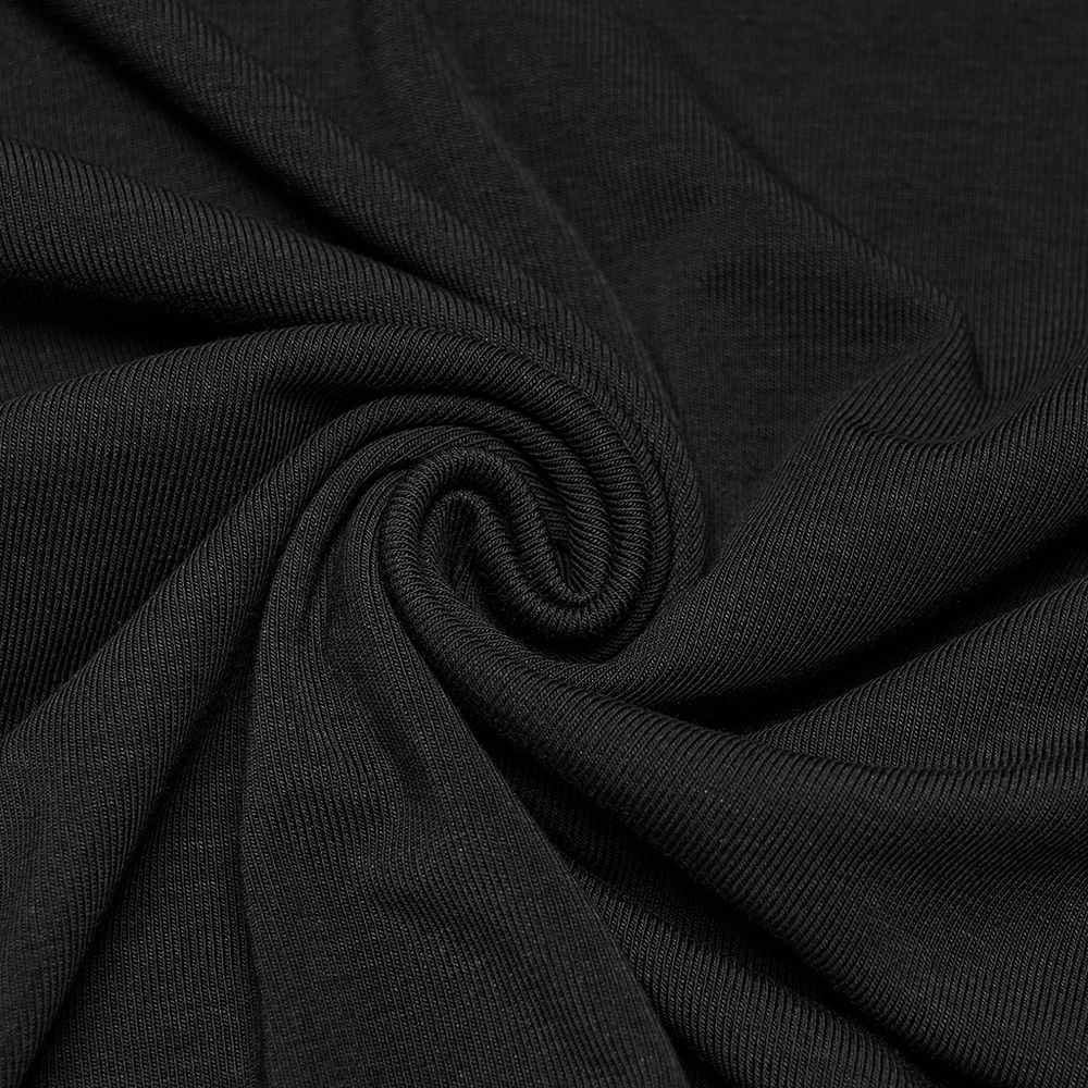 Male Gothic Asymmetric Turtleneck Top with Split Hem