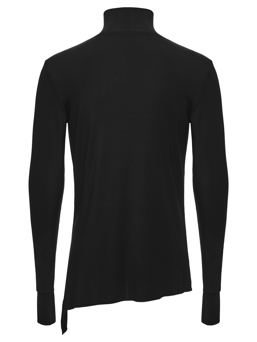 Male Gothic Asymmetric Turtleneck Top with Split Hem