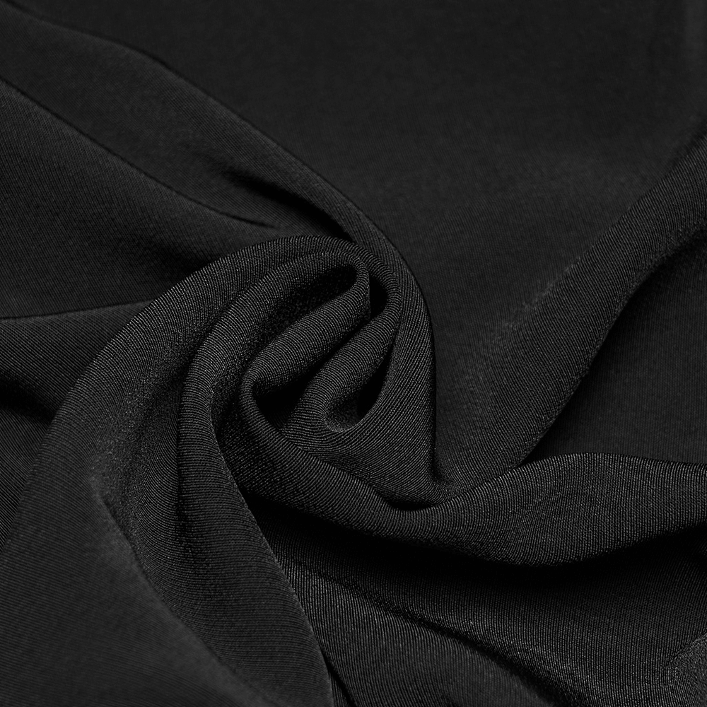 Male Velvet Trim Tailored Trousers with Lace Side Panels fabric detail showcasing soft black material.