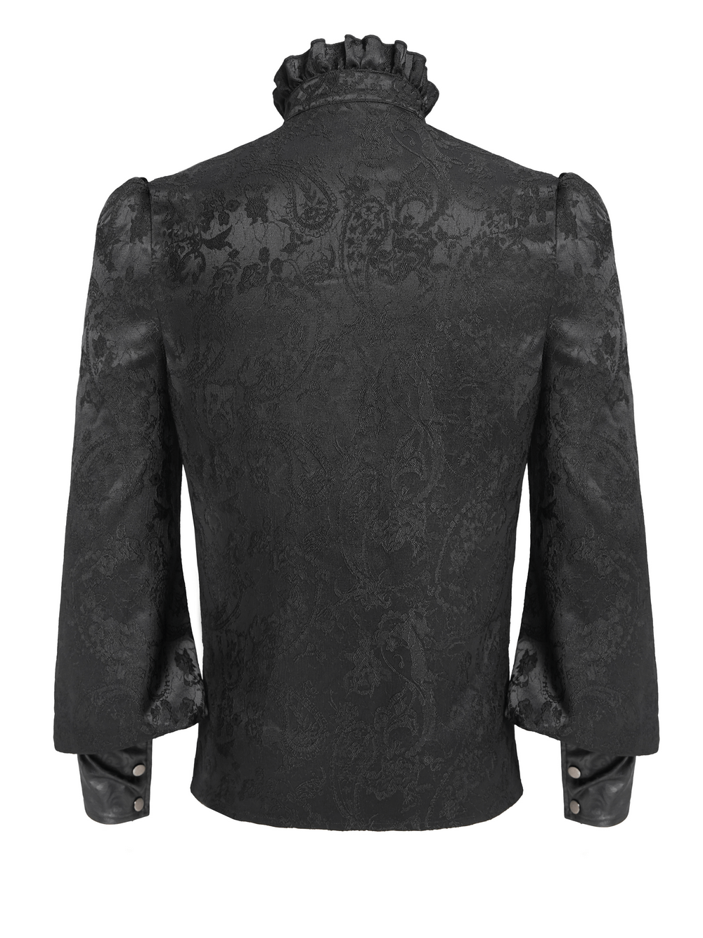 Chemise victorienne pour homme avec brocart et garniture en cuir