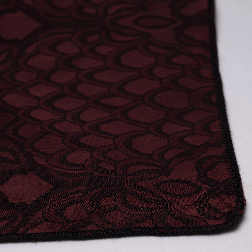 Wine red gothic jacquard triangular bandana showcasing an elegant design perfect for vampiric style.