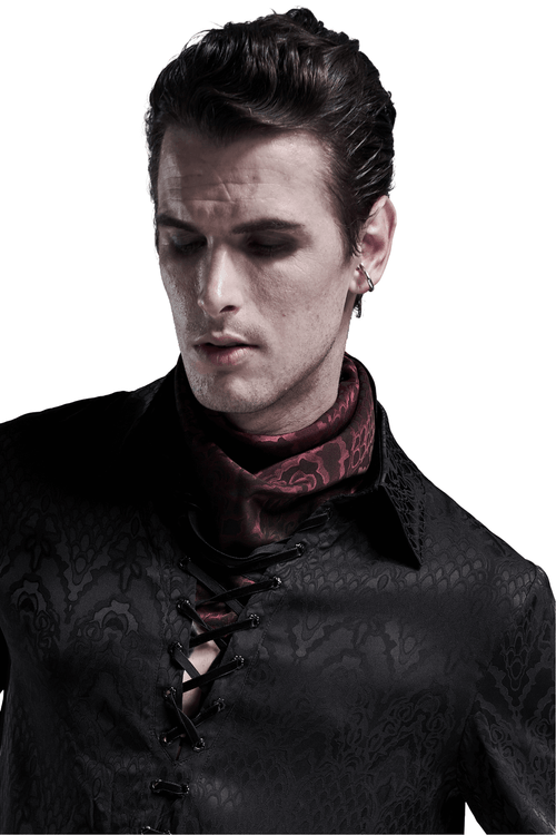 Männliches weinrotes gotisches Jacquard-Dreiecks-Bandana