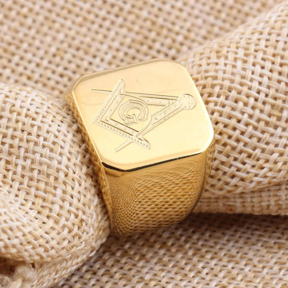 Masonic Ring for Men and Women / Stainless Steel Signet Ring in Punk Style - HARD'N'HEAVY