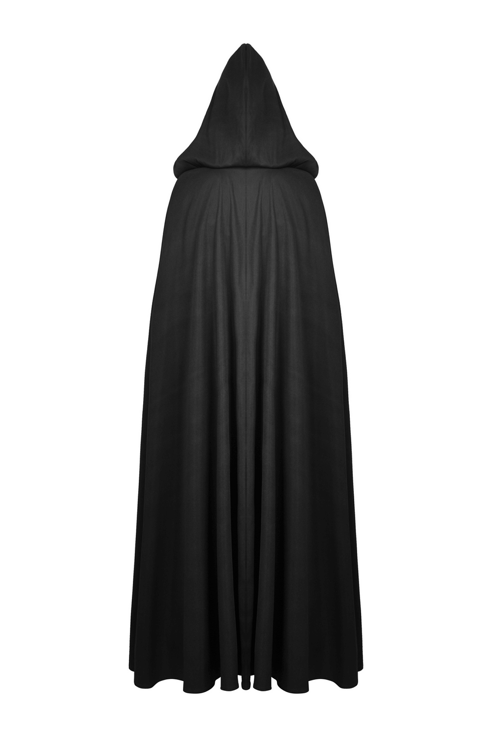 Long black hooded cape cloak for adults, ideal for cosplay, Halloween, or everyday mystical looks.