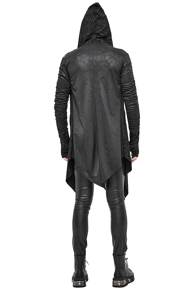 Men's Asymmetric and Pointed Hem Coat / Gathered Sleeves Coats Cyberpank Style - HARD'N'HEAVY