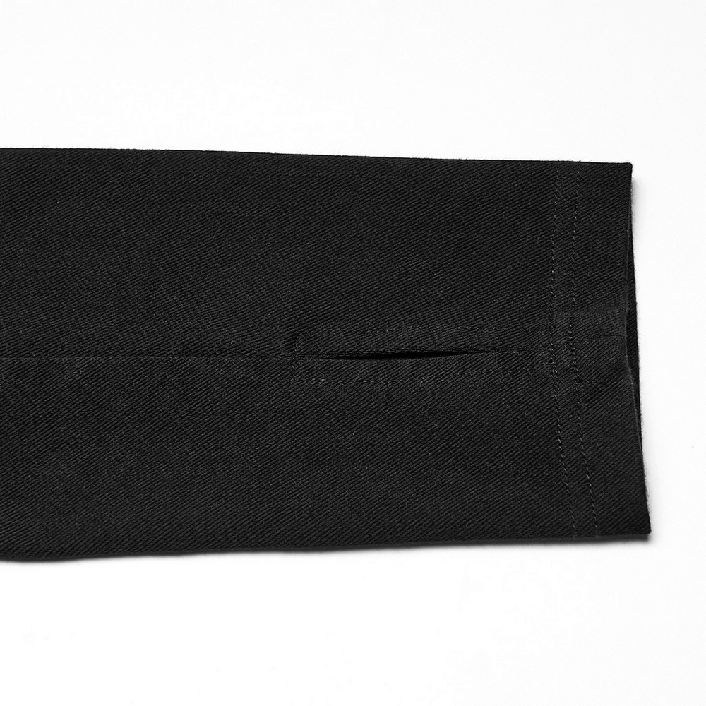 Men's Asymmetric Hoodie with Zipper and Buckle Details close-up of sleeve design and stitch detail