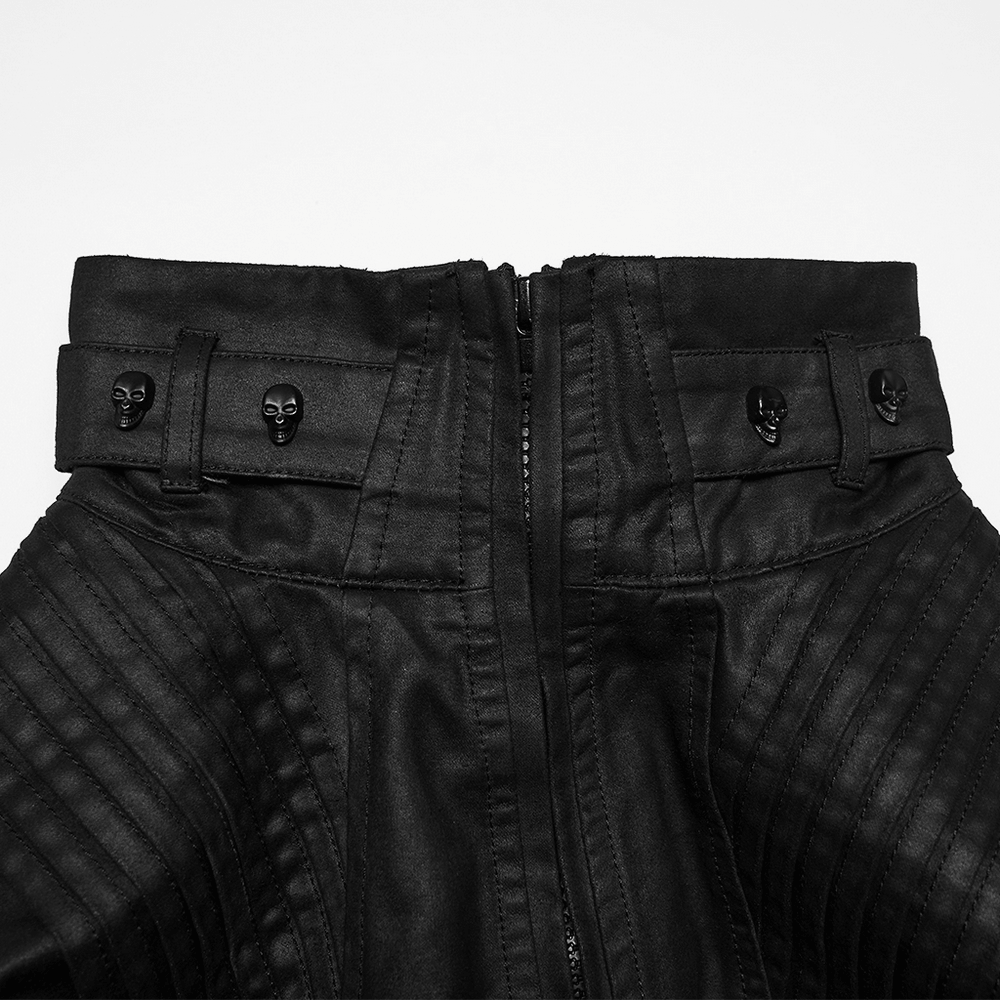 Men's Black Cyberpunk Sleeveless Stand Collar Vest