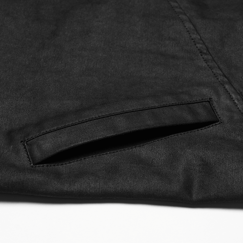 Men's Black Cyberpunk Sleeveless Stand Collar Vest