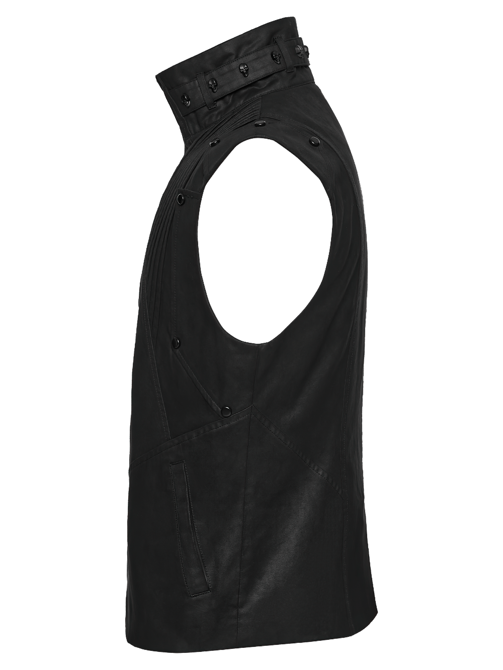 Men's Black Cyberpunk Sleeveless Stand Collar Vest