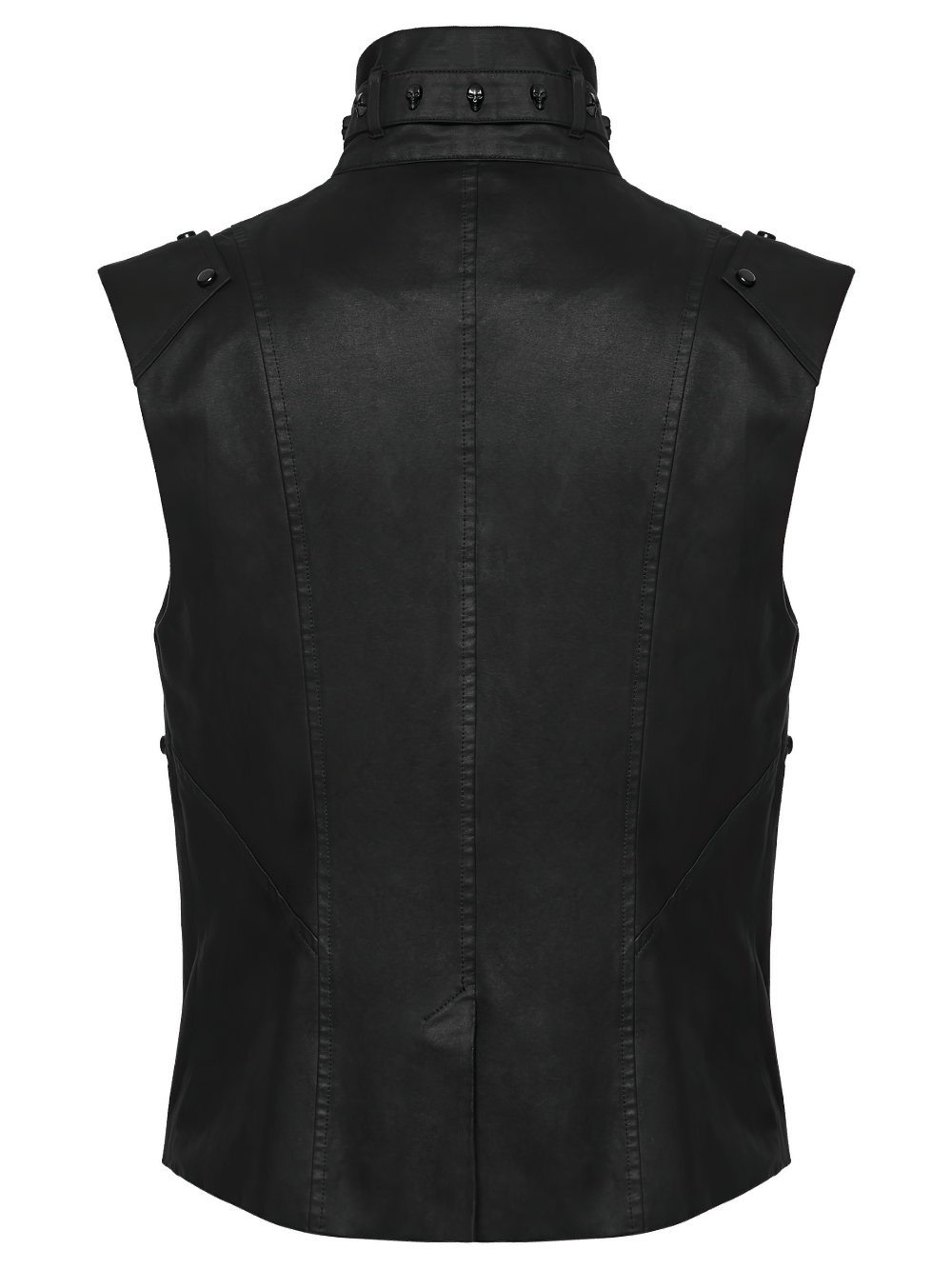 Men's Black Cyberpunk Sleeveless Stand Collar Vest