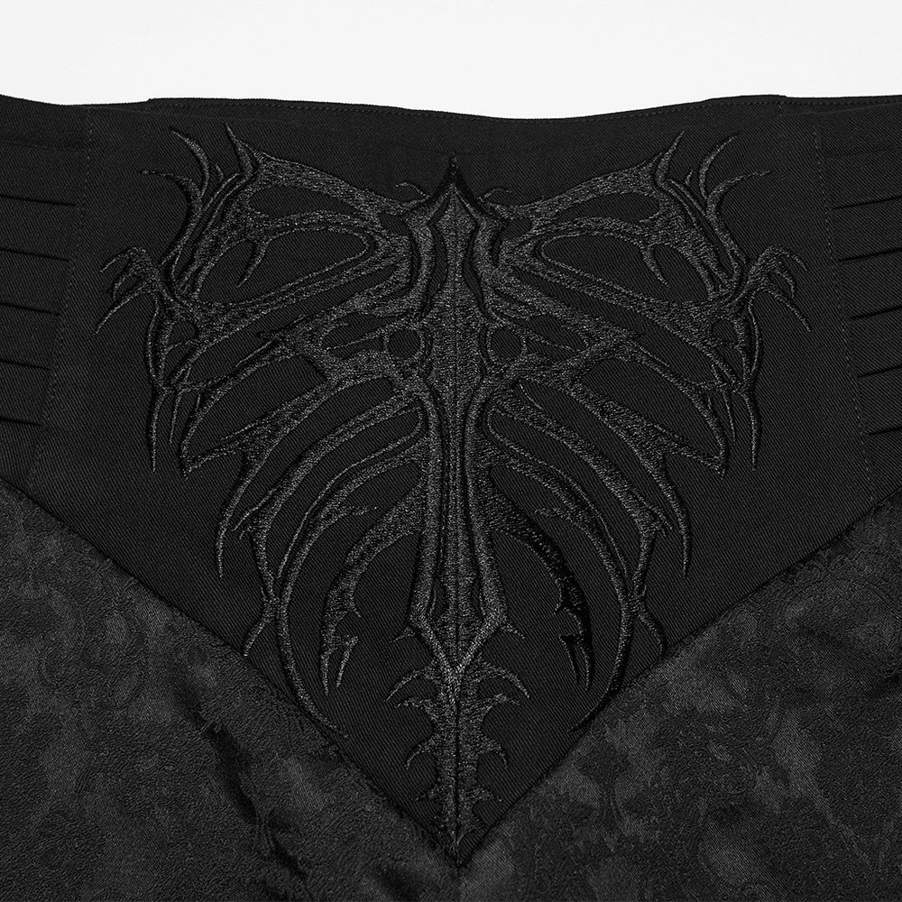 Men's Black Gothic Embroidered Jacquard Pants