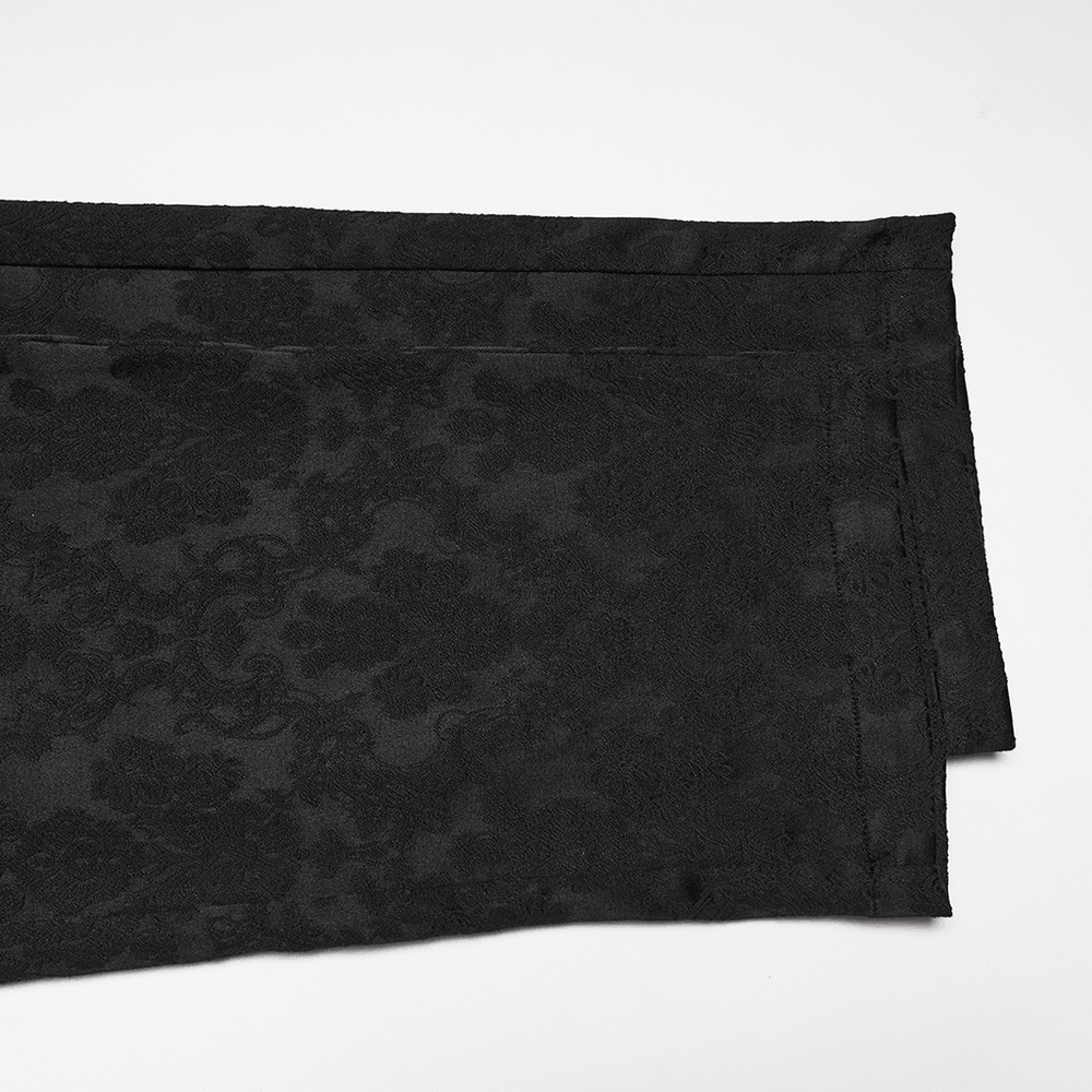 Men's Black Gothic Embroidered Jacquard Pants
