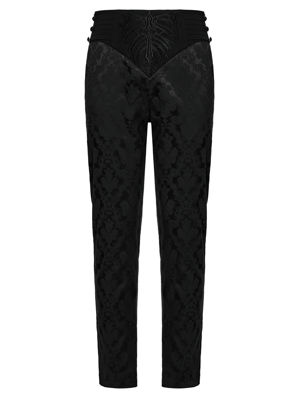 Men's Black Gothic Embroidered Jacquard Pants