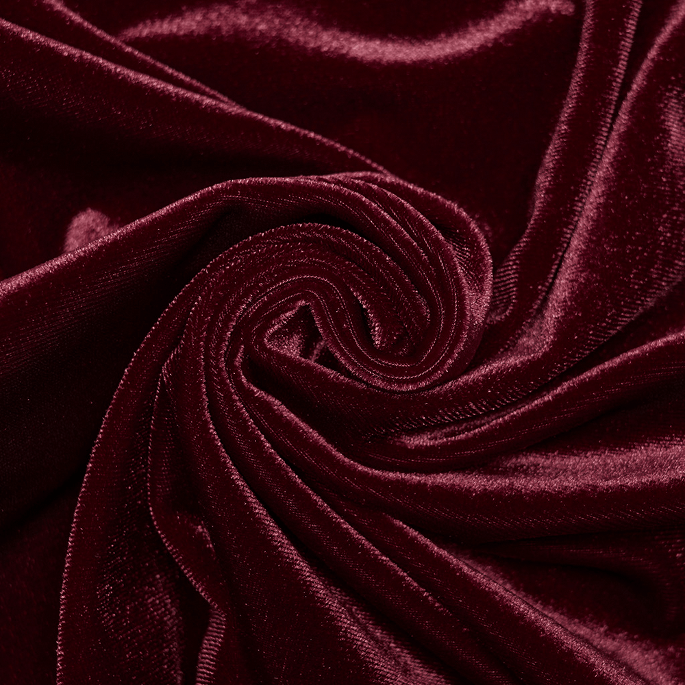 Men's Burgundy Gothic Velvet Court Shirt with Lace in rich burgundy velvet, with ornate Victorian-inspired texture and drape