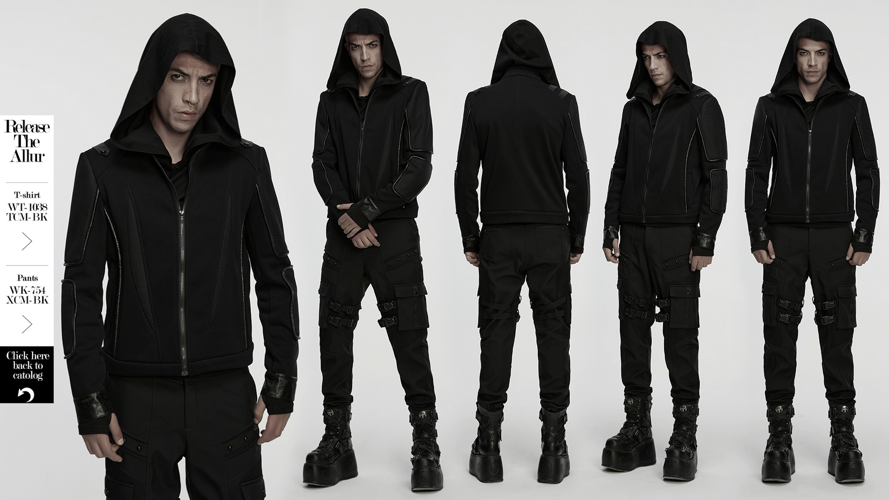 Men's Cyberpunk Fleece and Mesh Jacket with Panel Details showcased in a sleek, modern aesthetic featuring spliced panels.