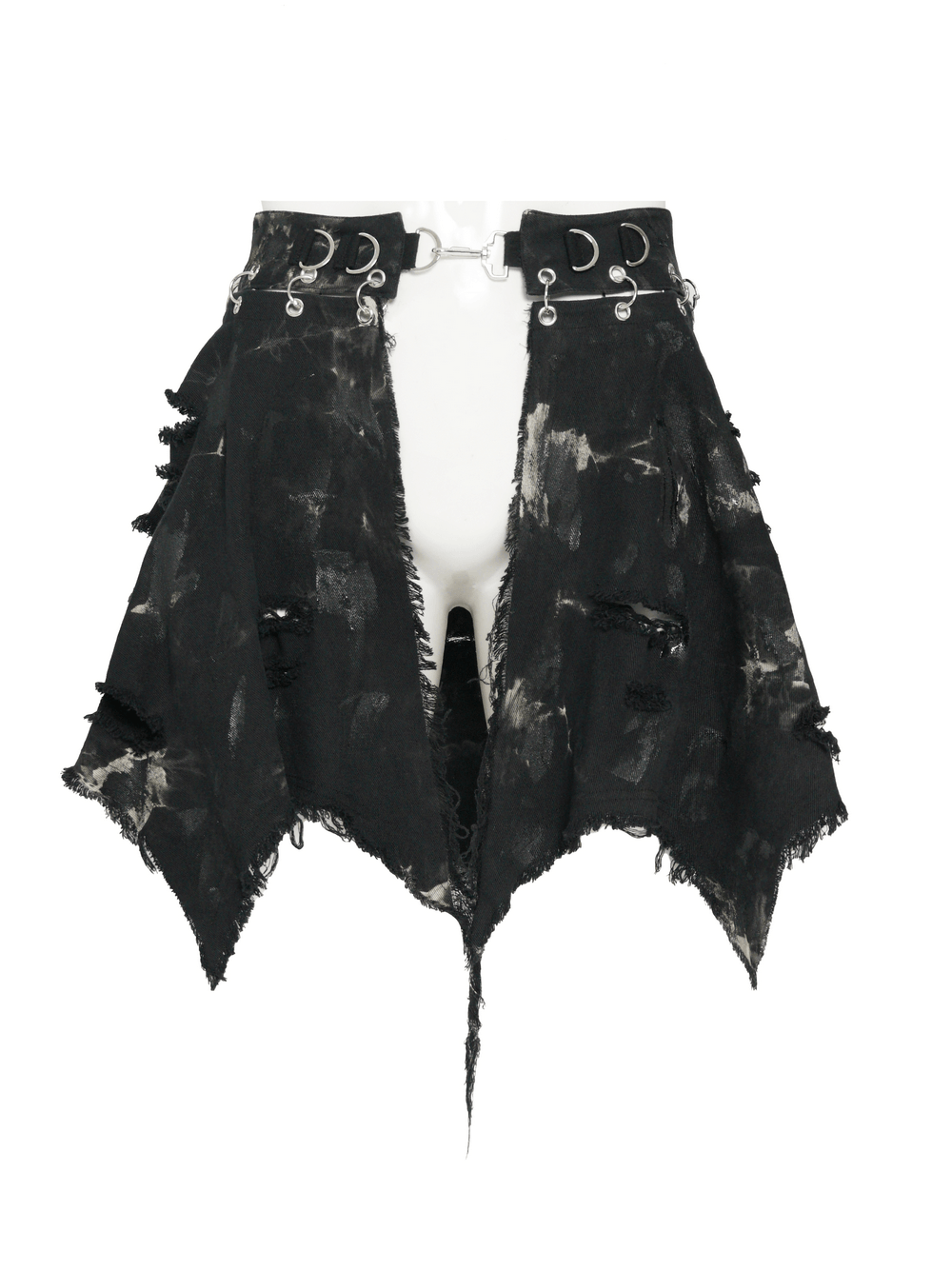 Herrenrock im Punk-Stil mit asymmetrischem Saum und Used-Look