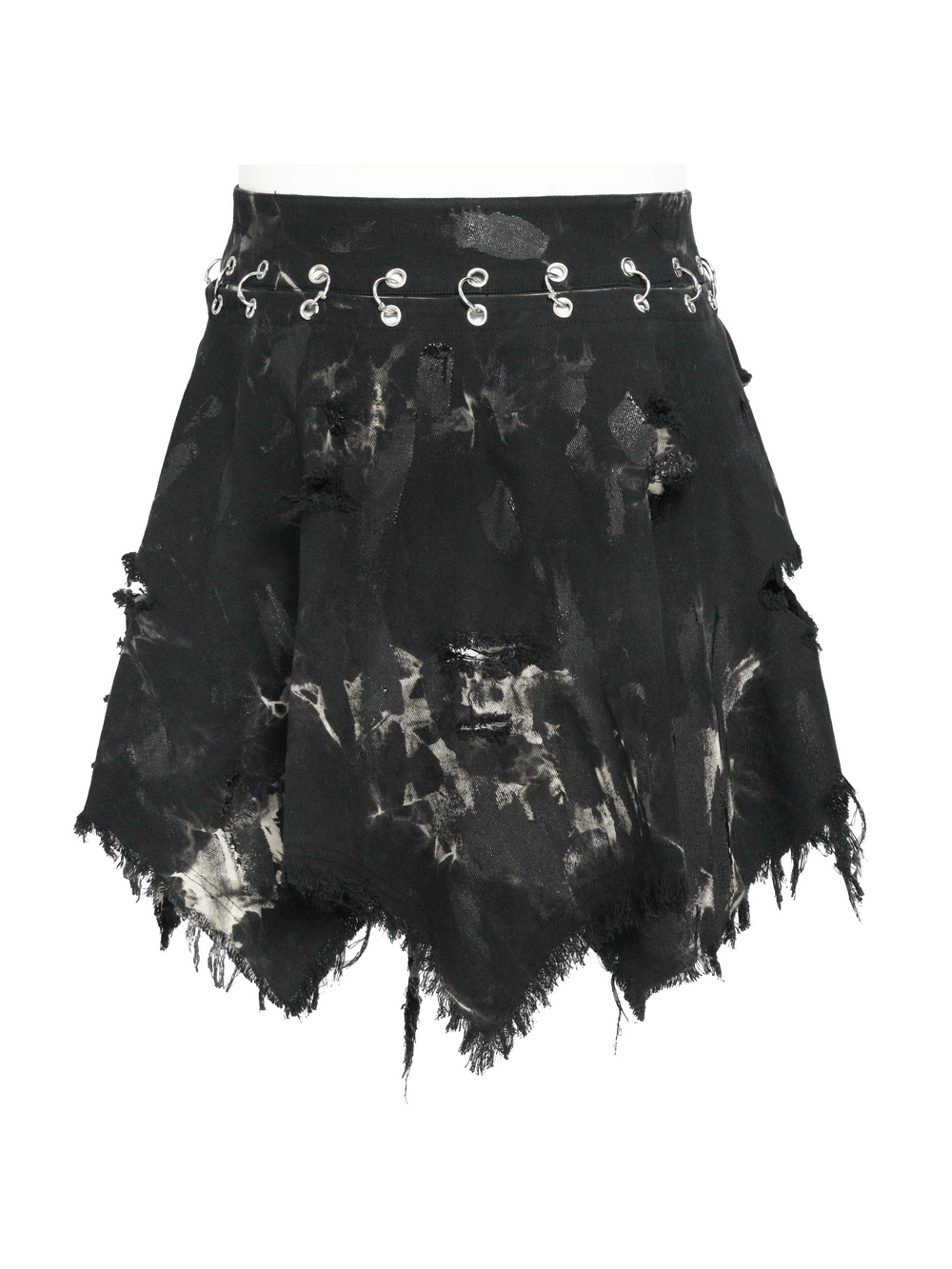 Herrenrock im Punk-Stil mit asymmetrischem Saum und Used-Look