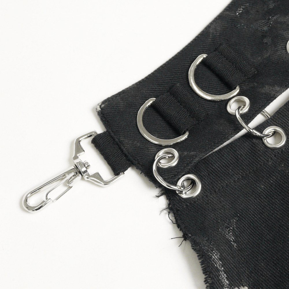 Herrenrock im Punk-Stil mit asymmetrischem Saum und Used-Look
