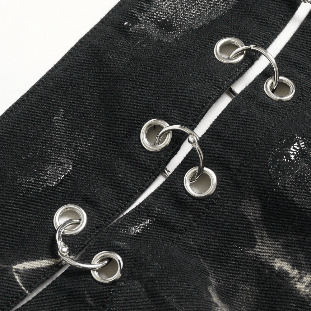 Herrenrock im Punk-Stil mit asymmetrischem Saum und Used-Look
