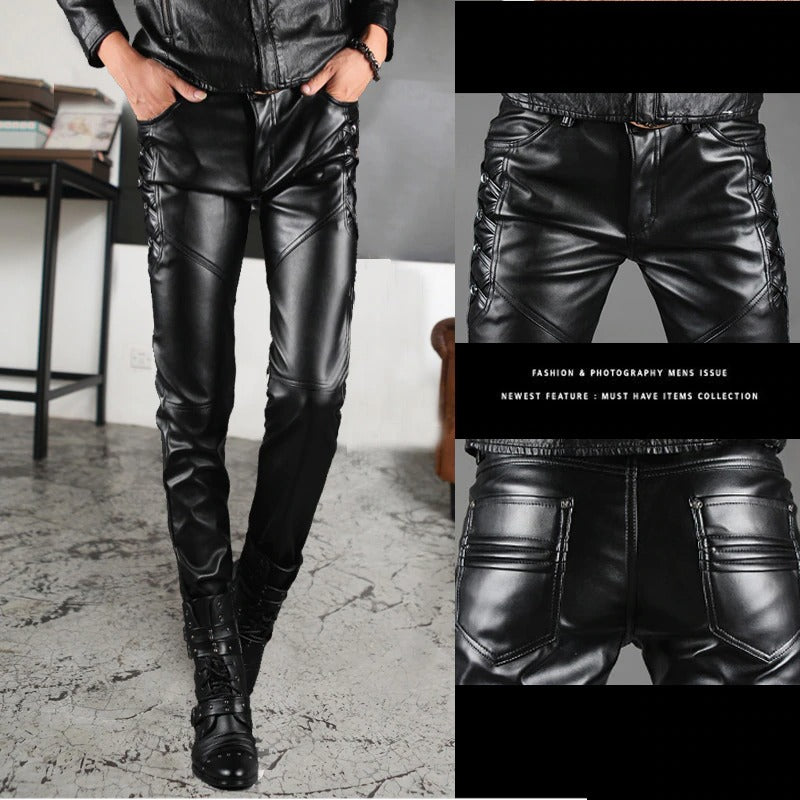 Men's Faux Leather Pants / Rock Stage Show Clothing in Alternative Fashion - HARD'N'HEAVY