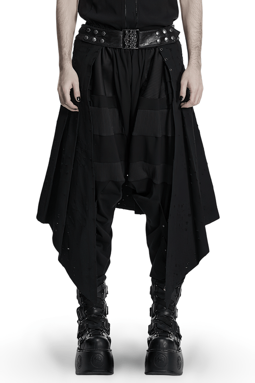 Falda Punk Gótica Asimétrica para Hombre con Cinturón