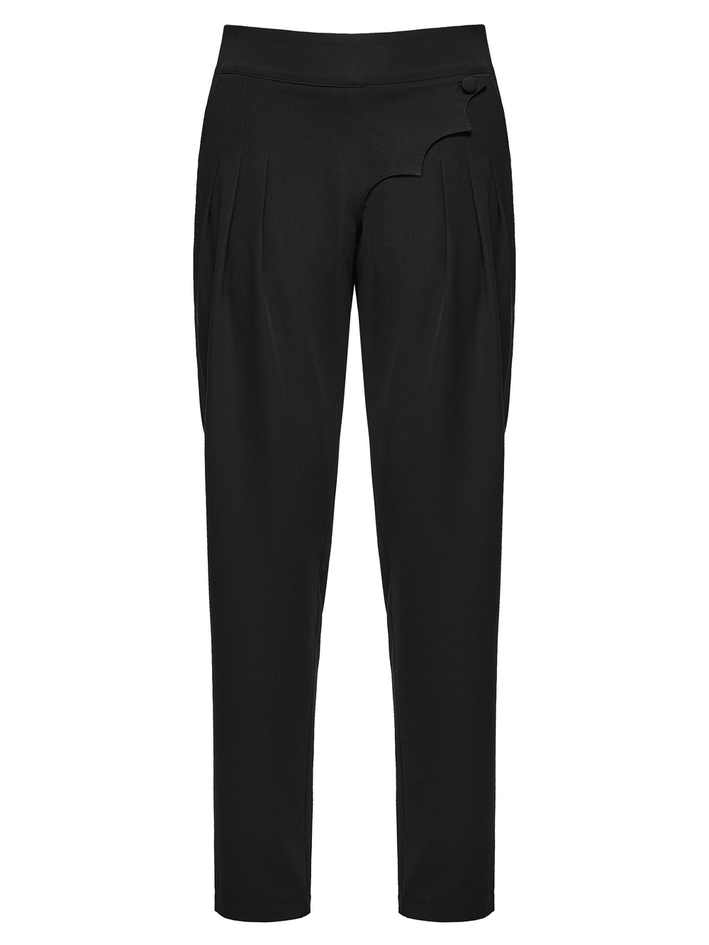 Men's Gothic Batwing Pleated Tapered Black Trousers