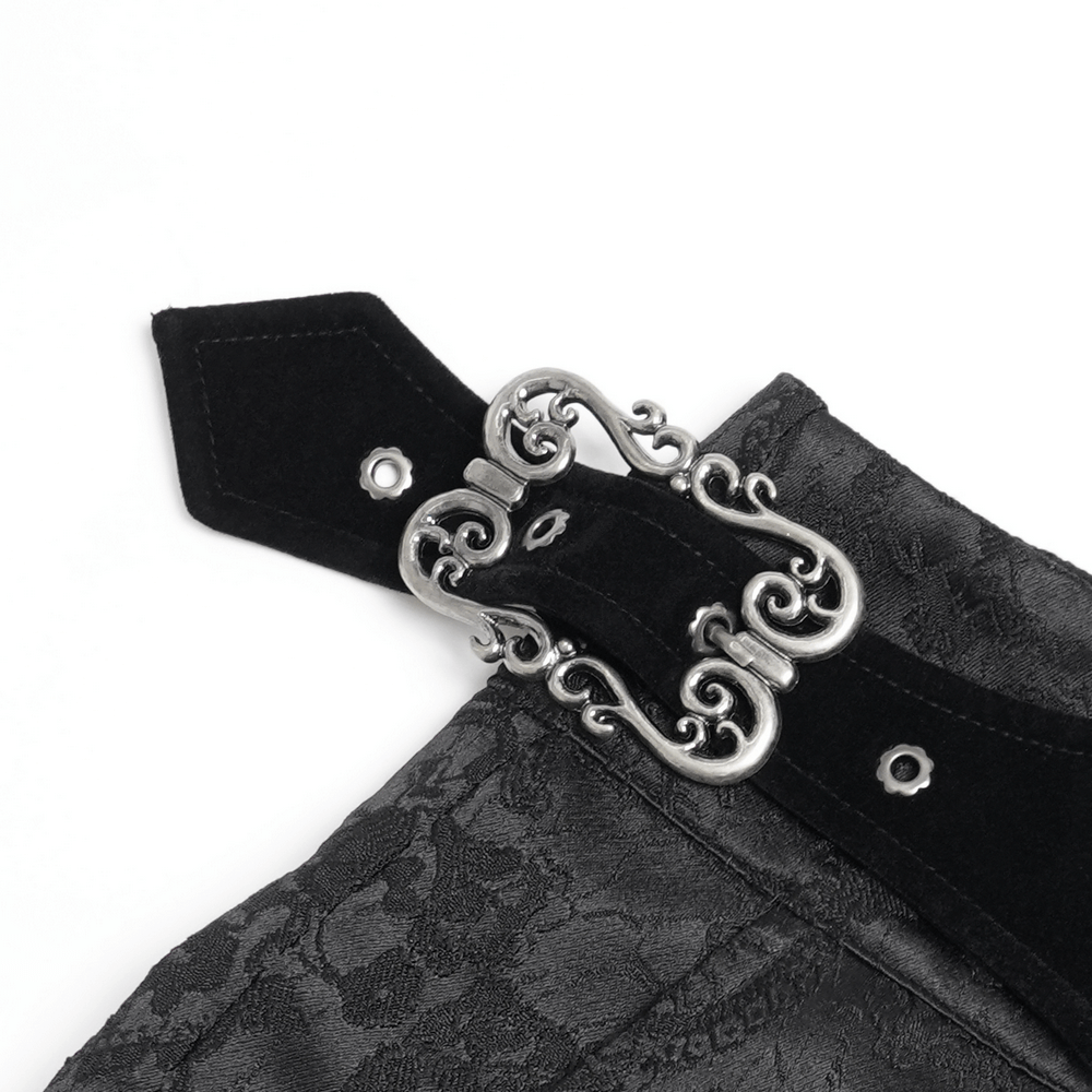 Pantalon gothique brodé pour homme avec laçage et fermeture éclair à l'avant