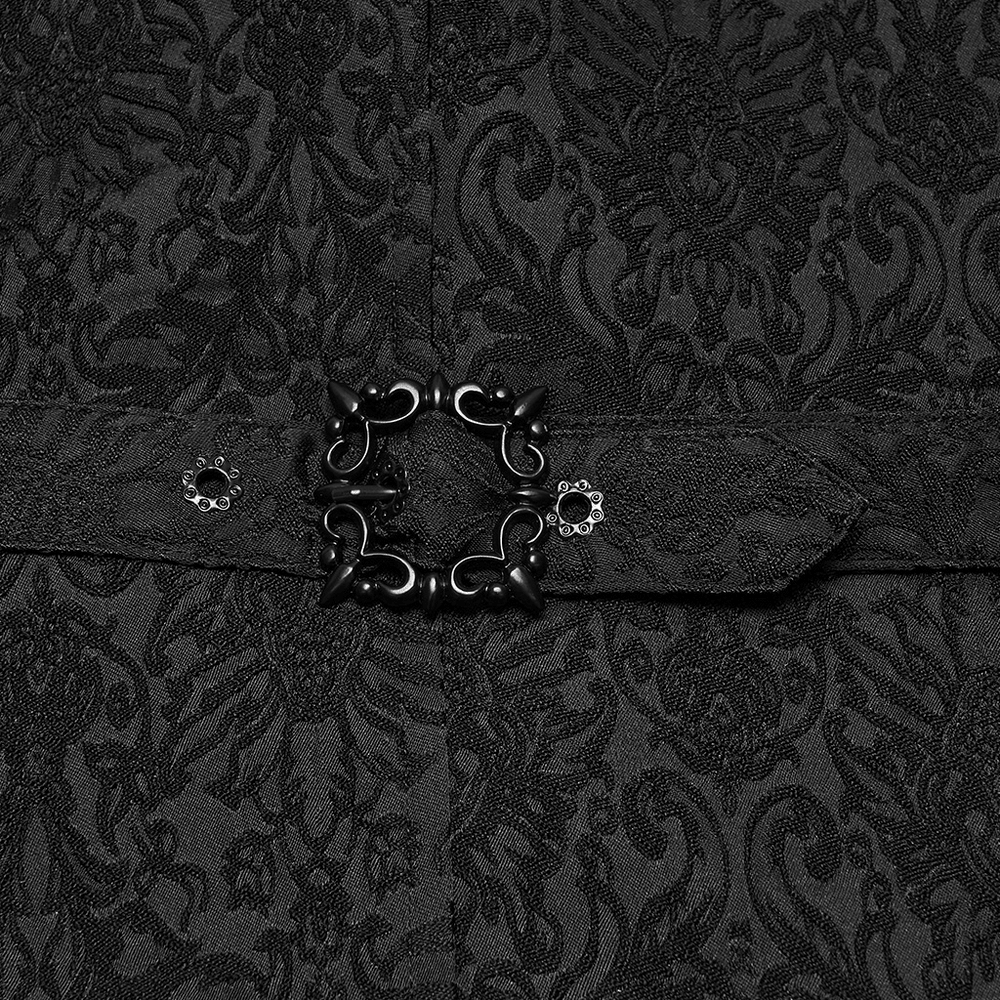 Gilet queue-de-pie asymétrique gothique en jacquard pour homme
