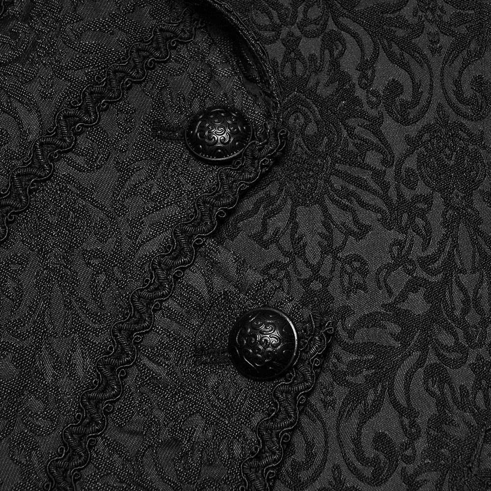 Gilet queue-de-pie asymétrique gothique en jacquard pour homme