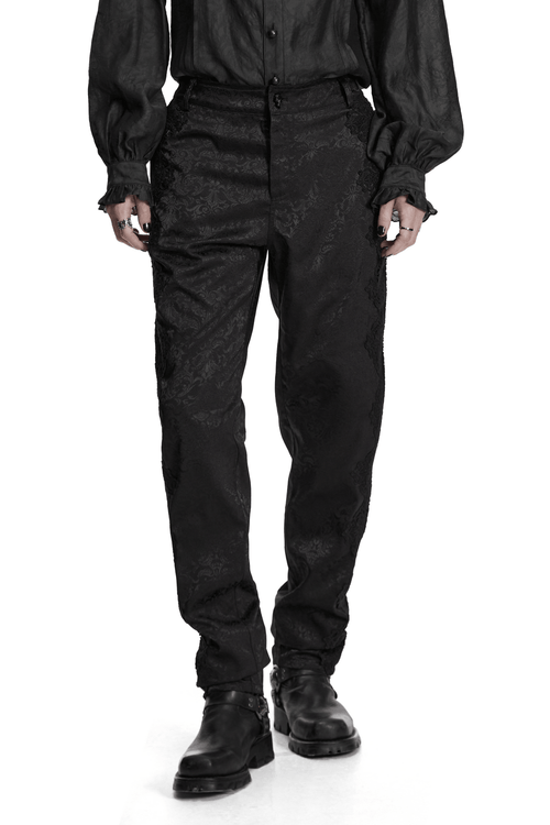Men's Gothic Jacquard Pants with Baroque Pattern