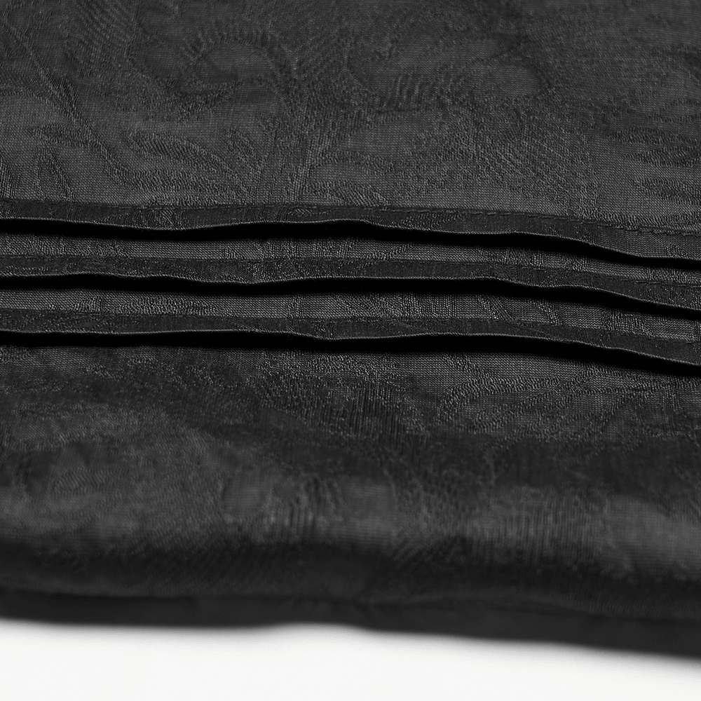 Gothic-Jacquardhemd für Herren mit viktorianischem Stehkragen