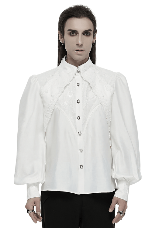 Chemise gothique en dentelle pour homme avec manches superposées
