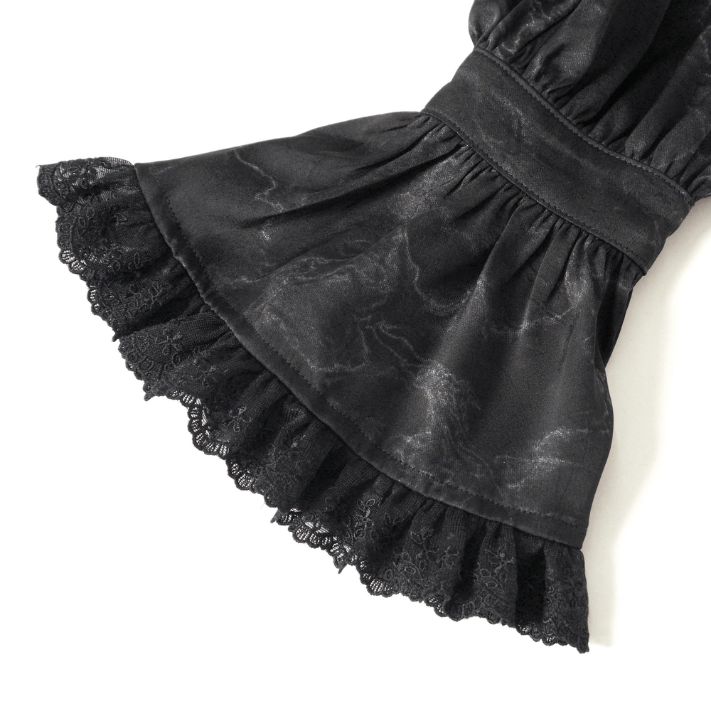 Men's Gothic Lace Jabot Shirt with Victorian Flare Cuffs